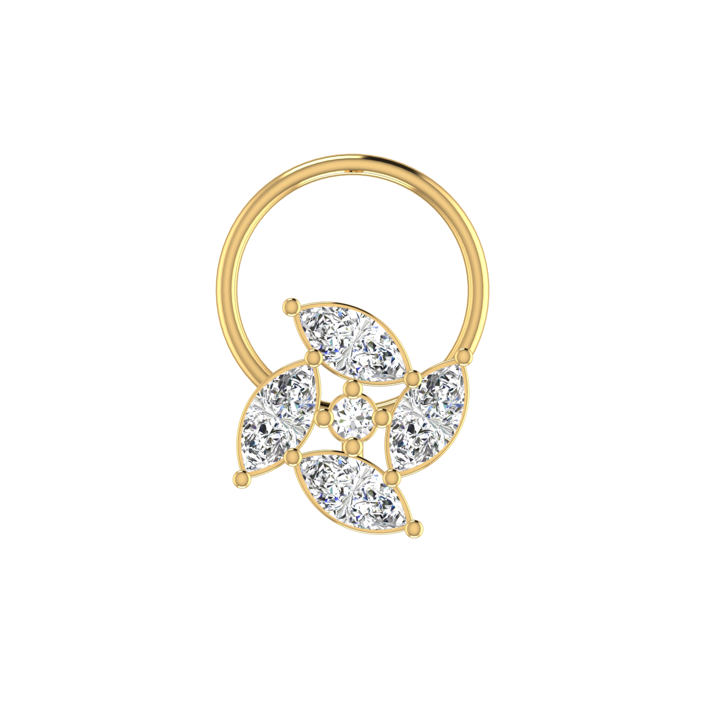 Marquise Blossom Nose Pin