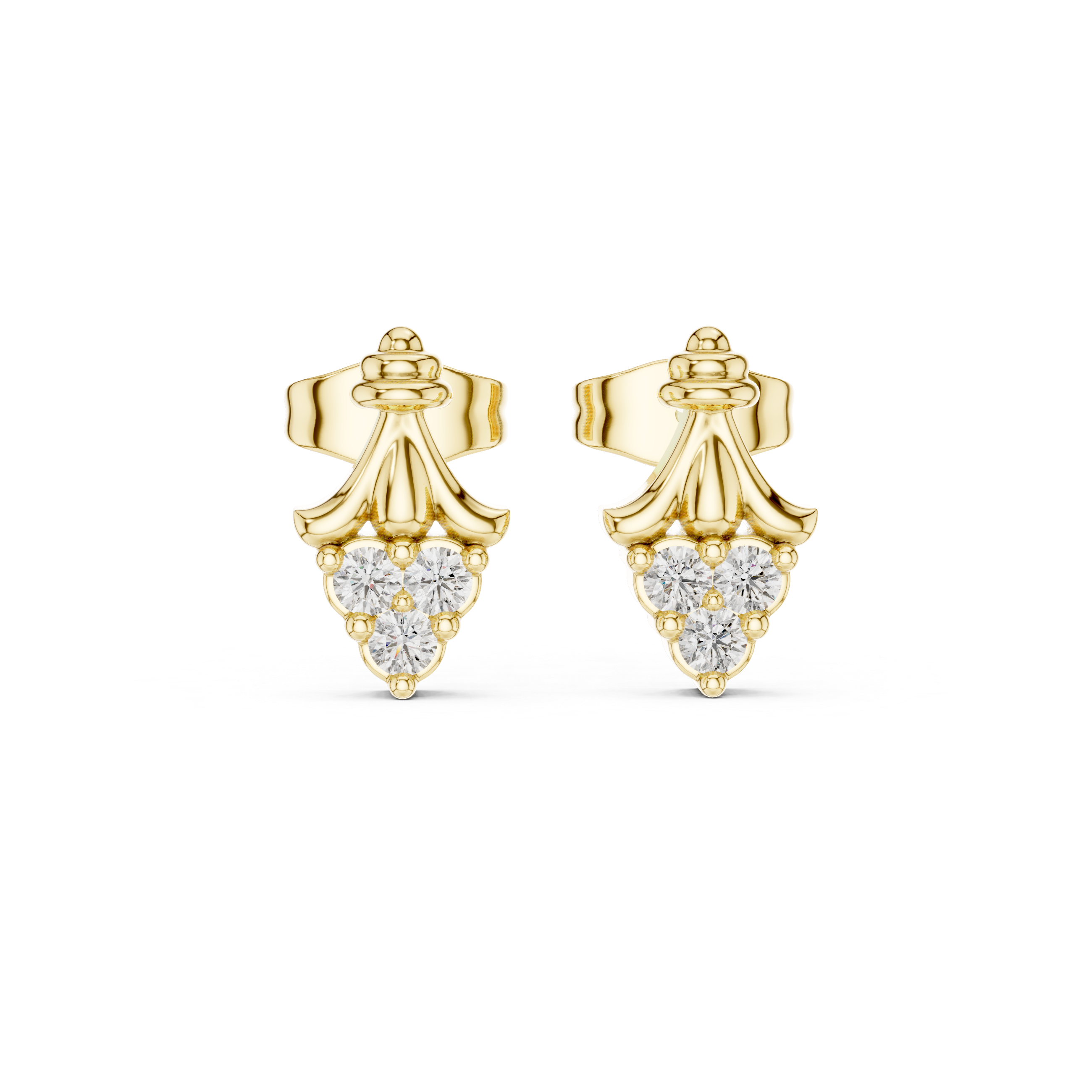 Golden Crest Diamond Studs
