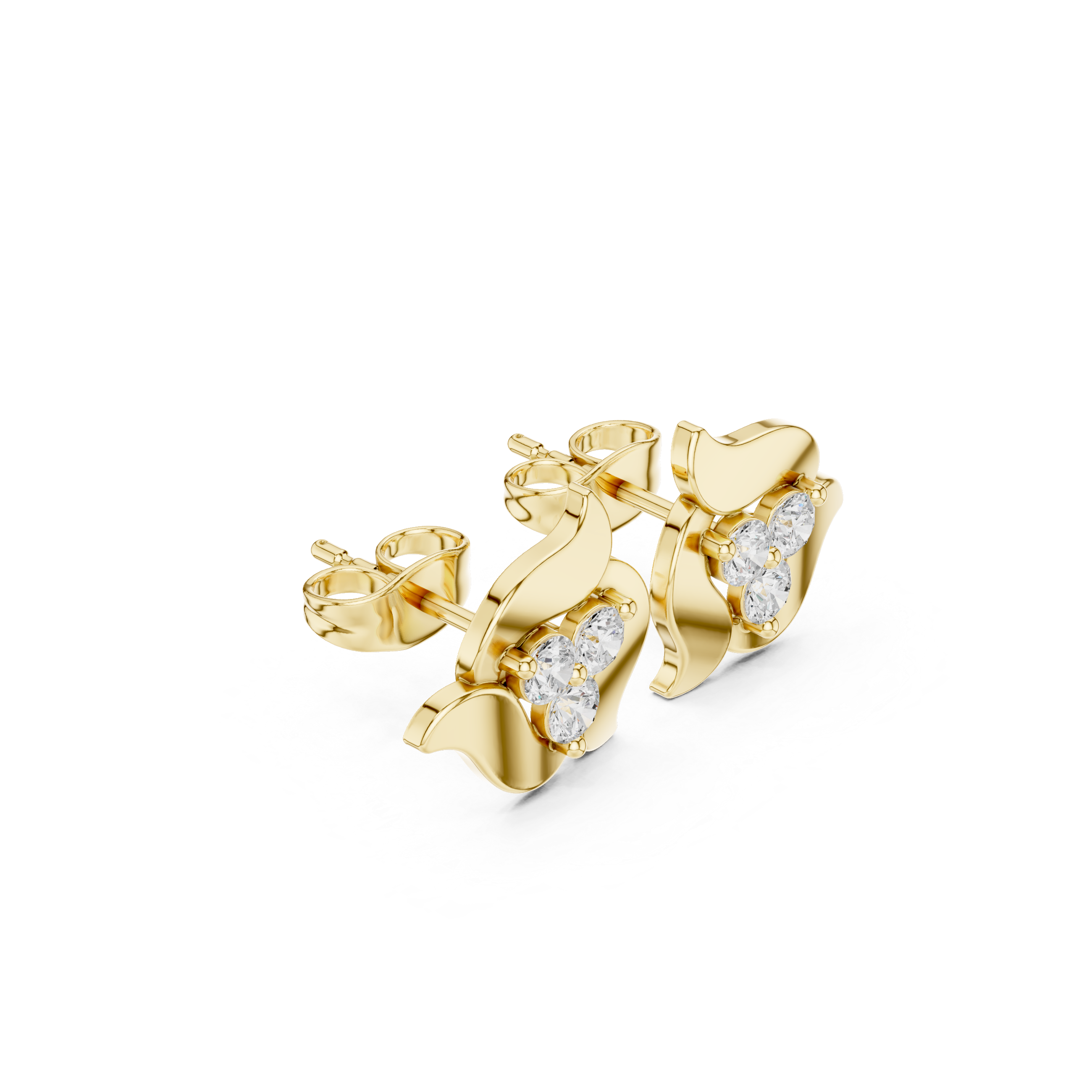 Golden Tri Bloom Studs