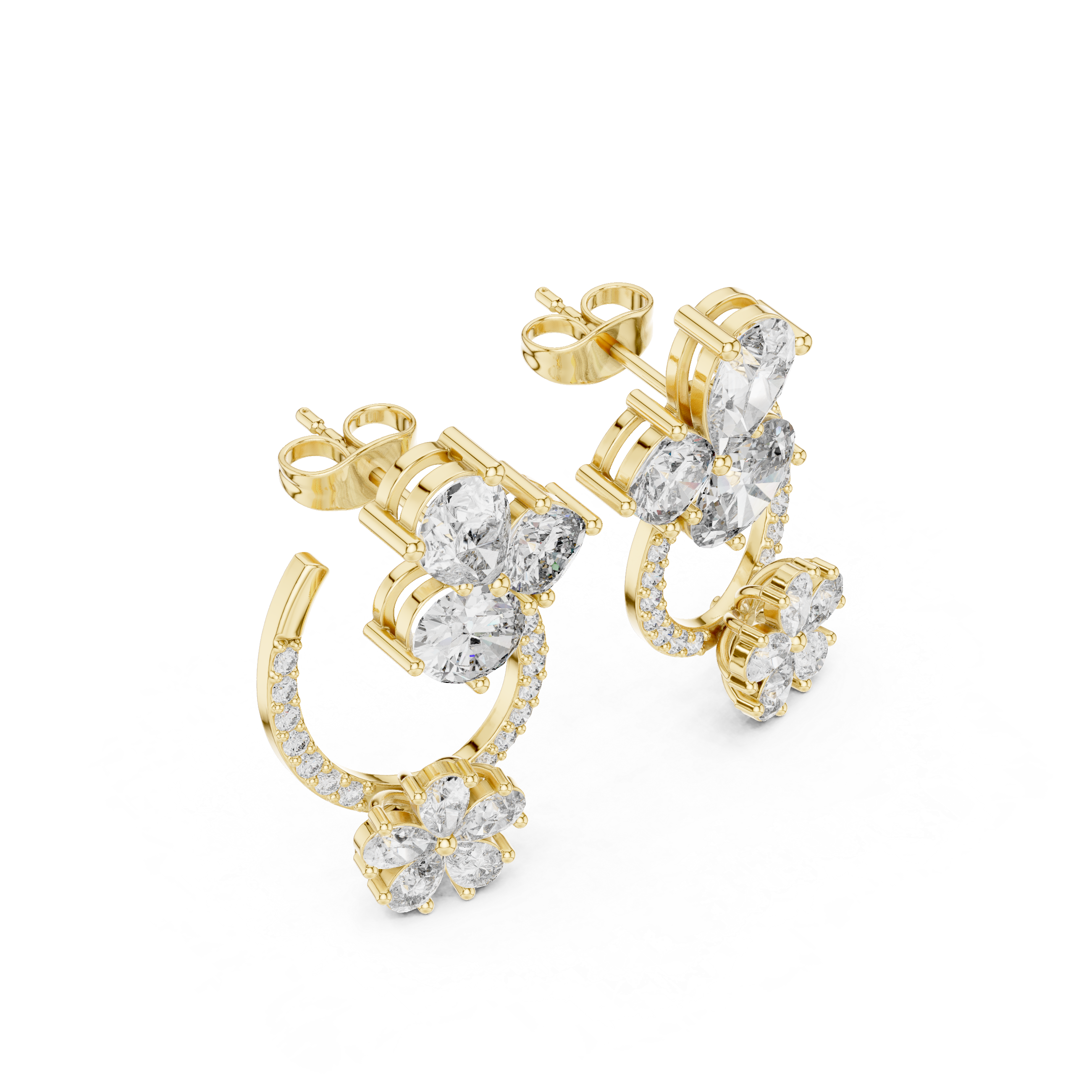 Empress Majesty Oval & Floral Earrings
