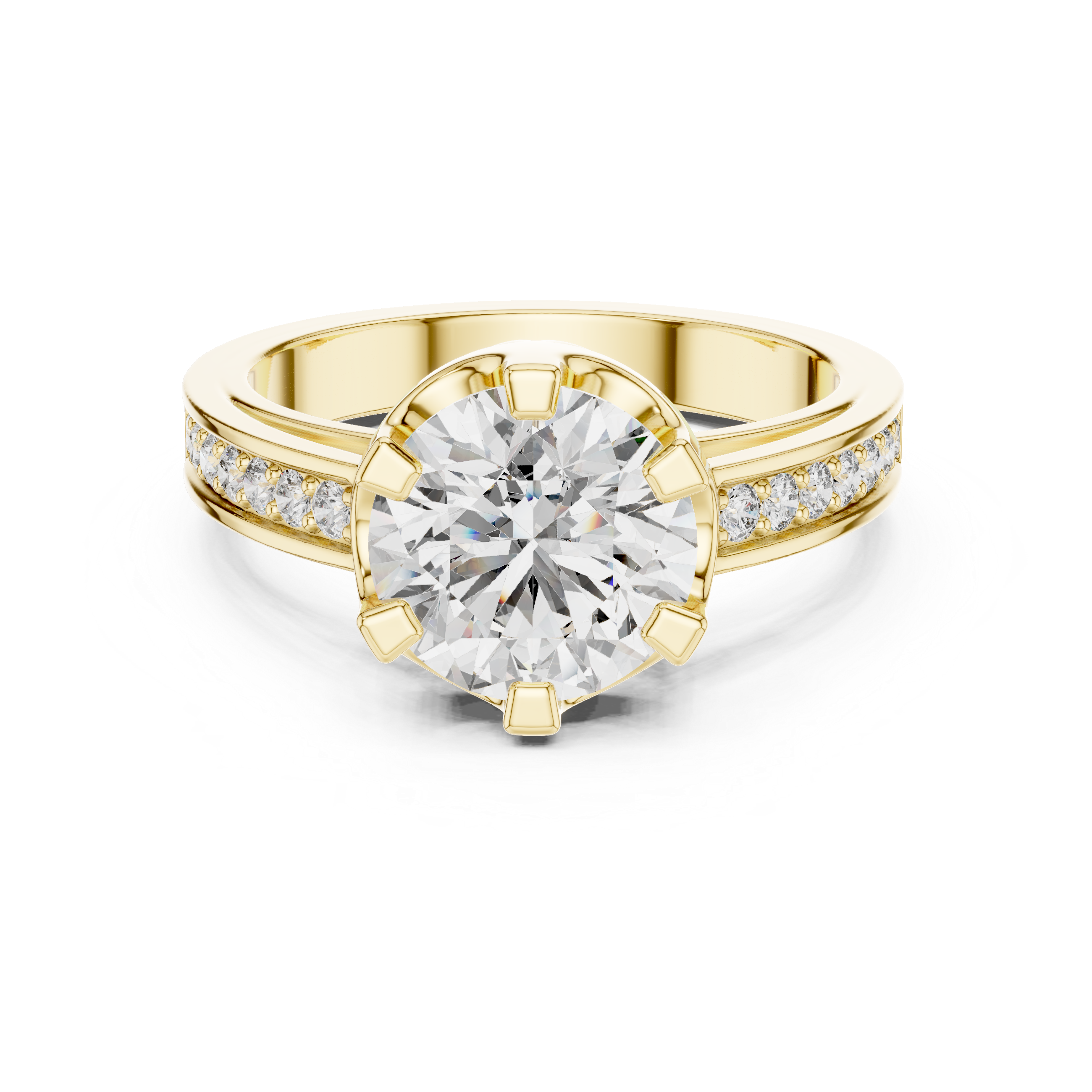 Channel-Set Crest Round Solitaire 