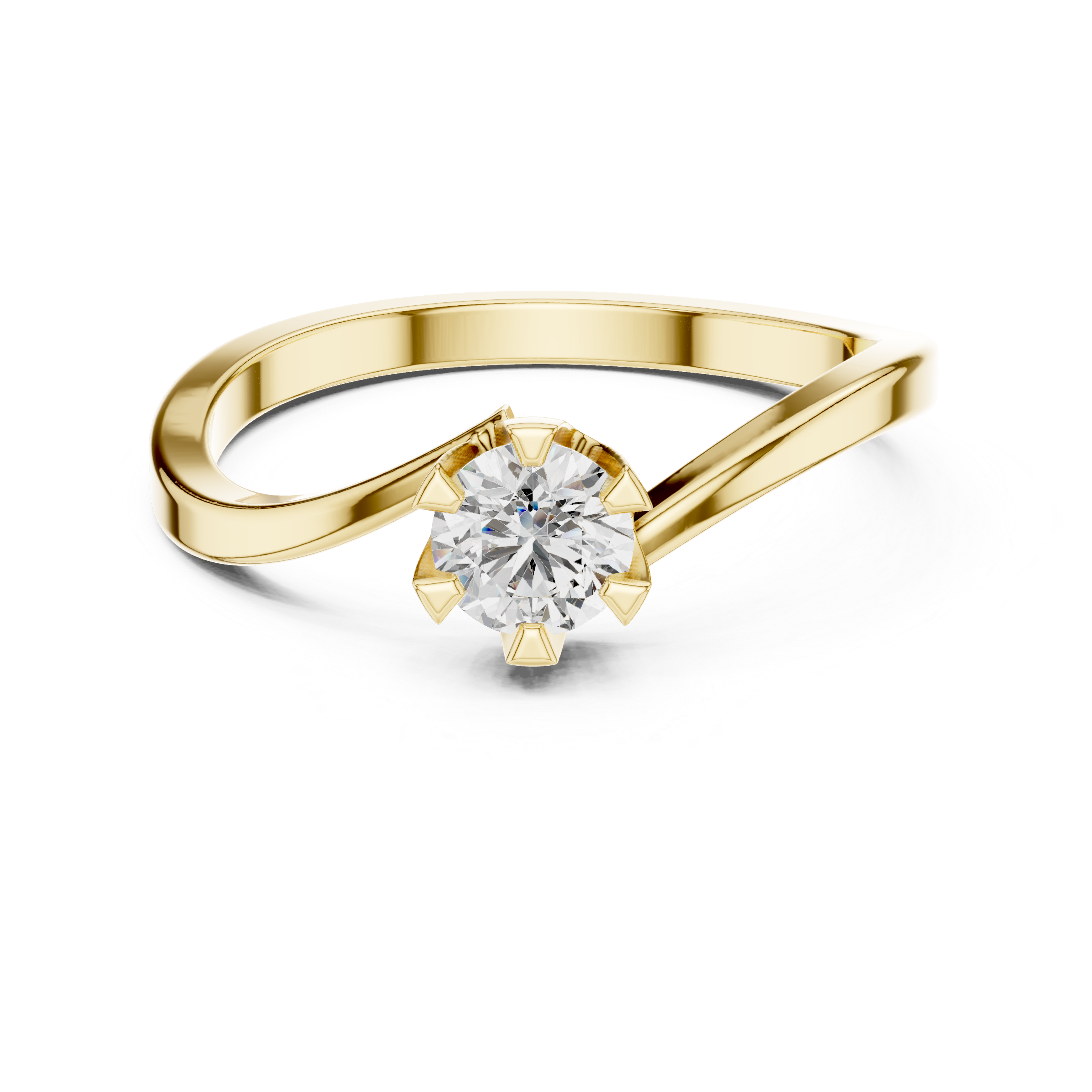 The Serpentine Crown Solitaire Band