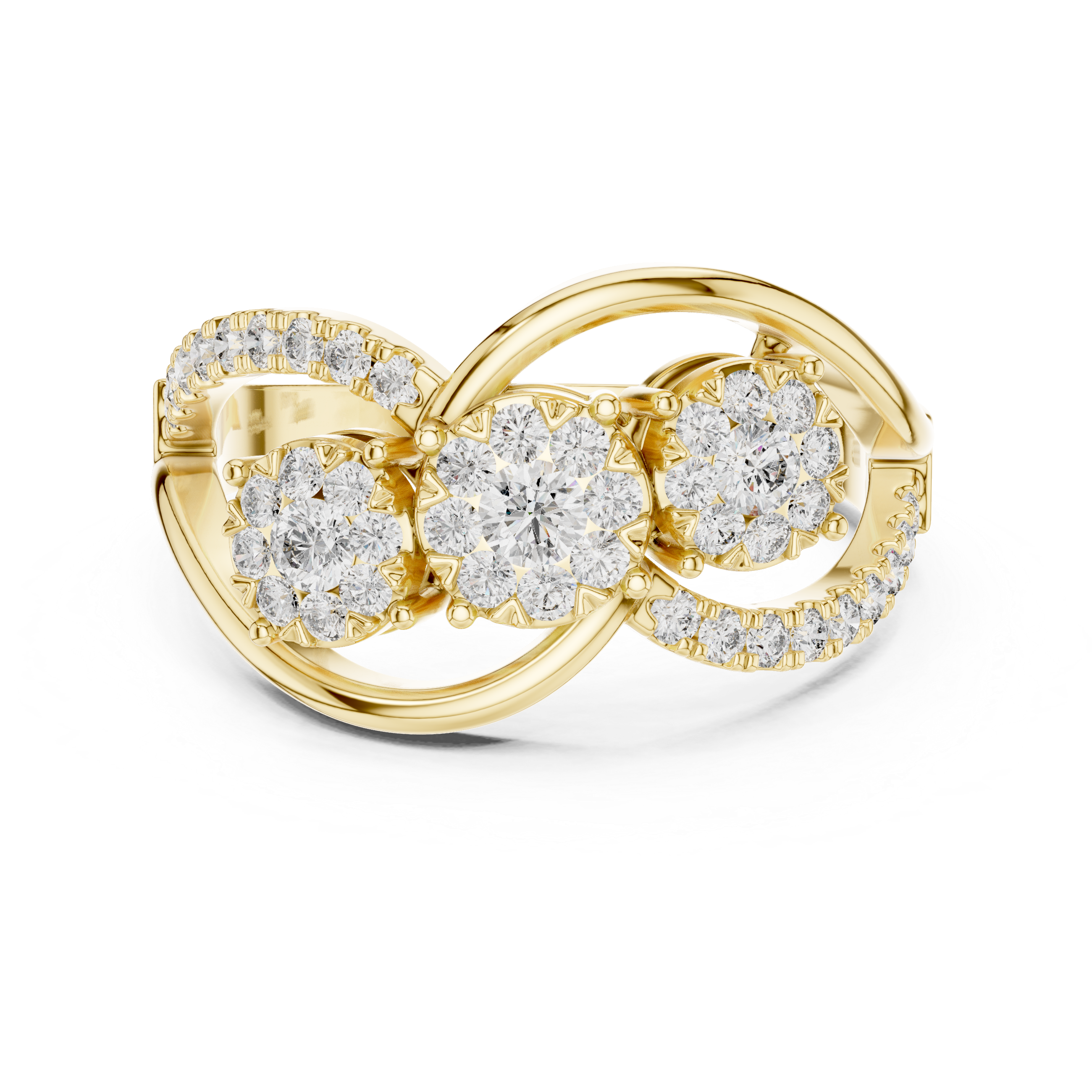 The Infinity Trio Swirl Diamond Ring