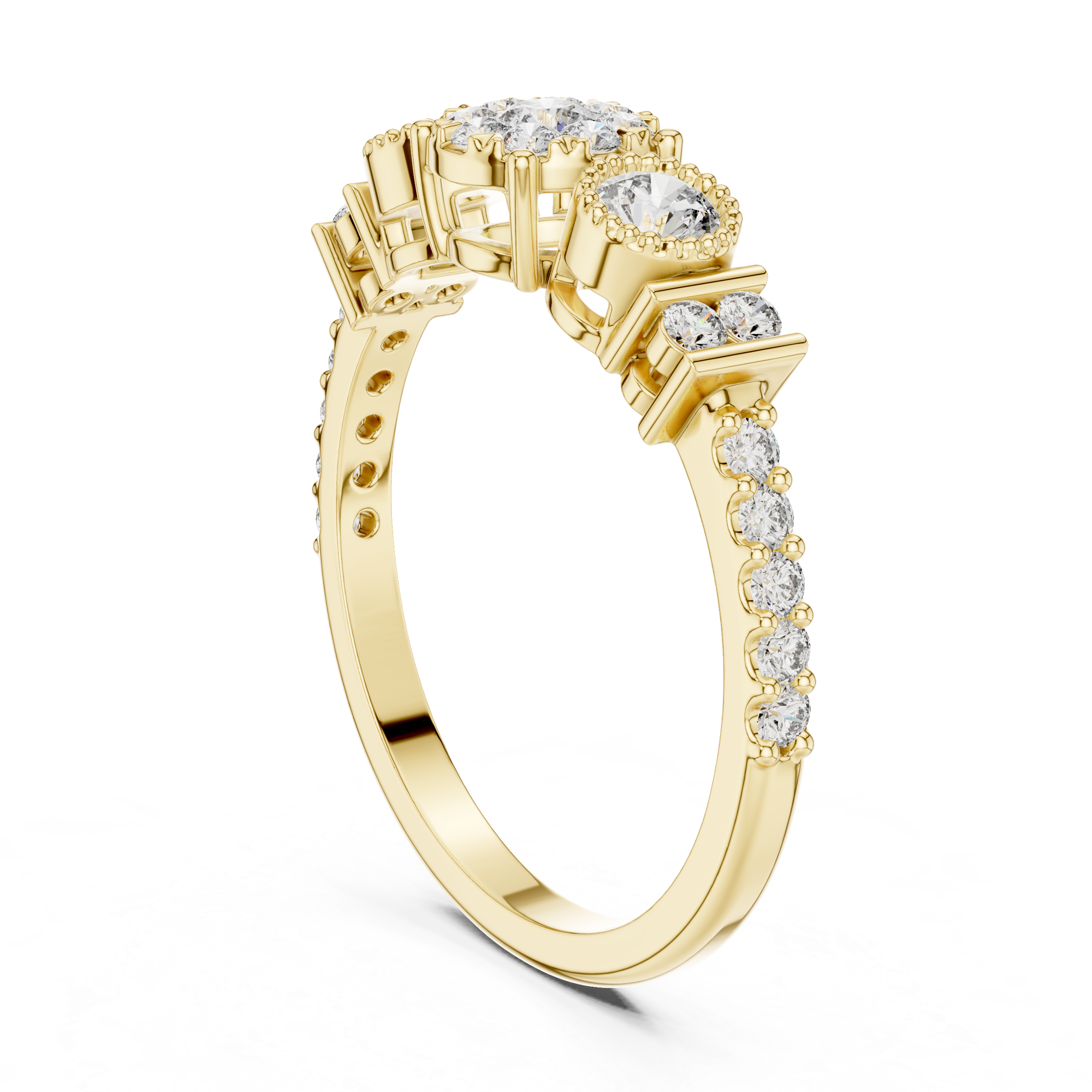 The Sovereign Milgrain Cluster Ring