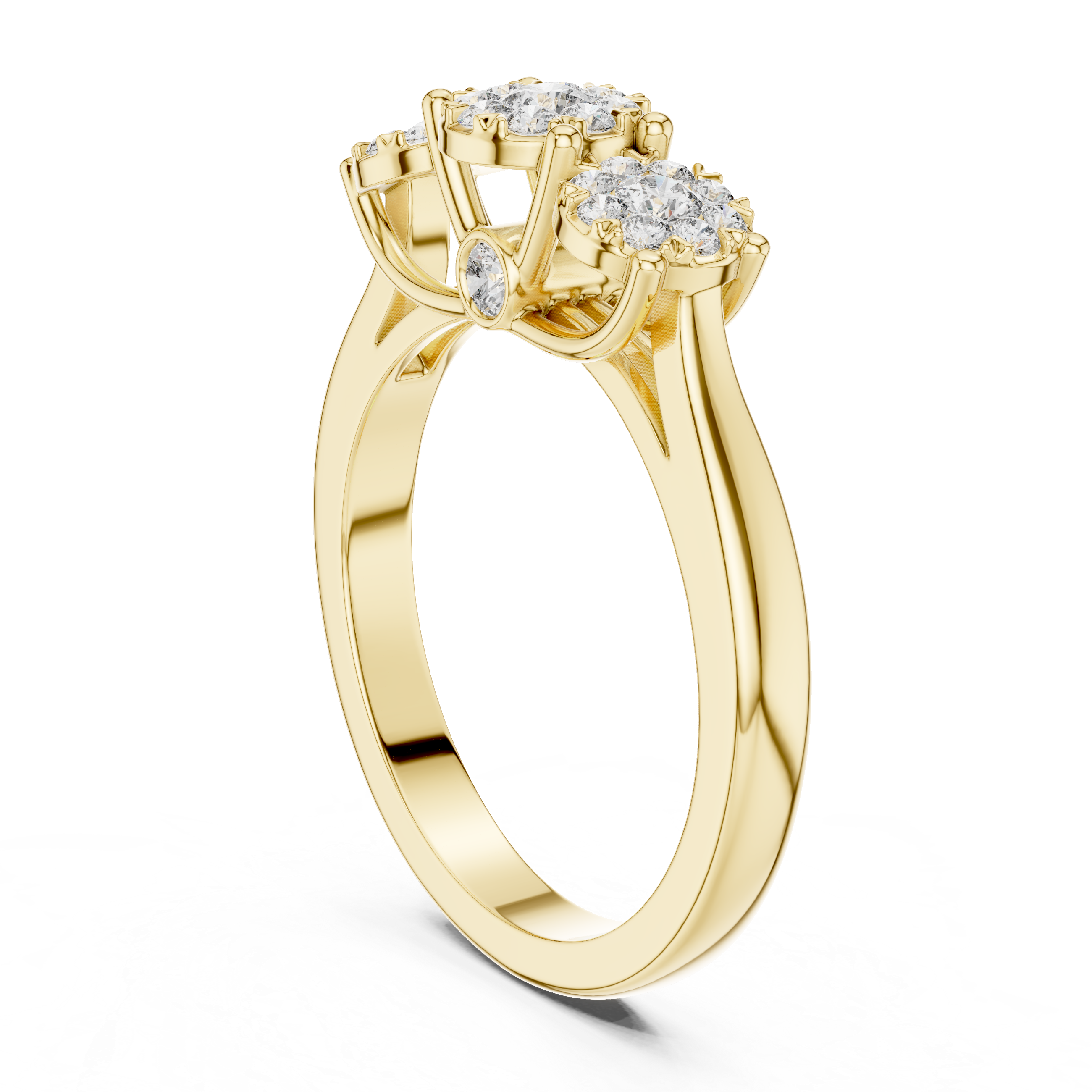 Solstice Three-Stone Cluster Ring