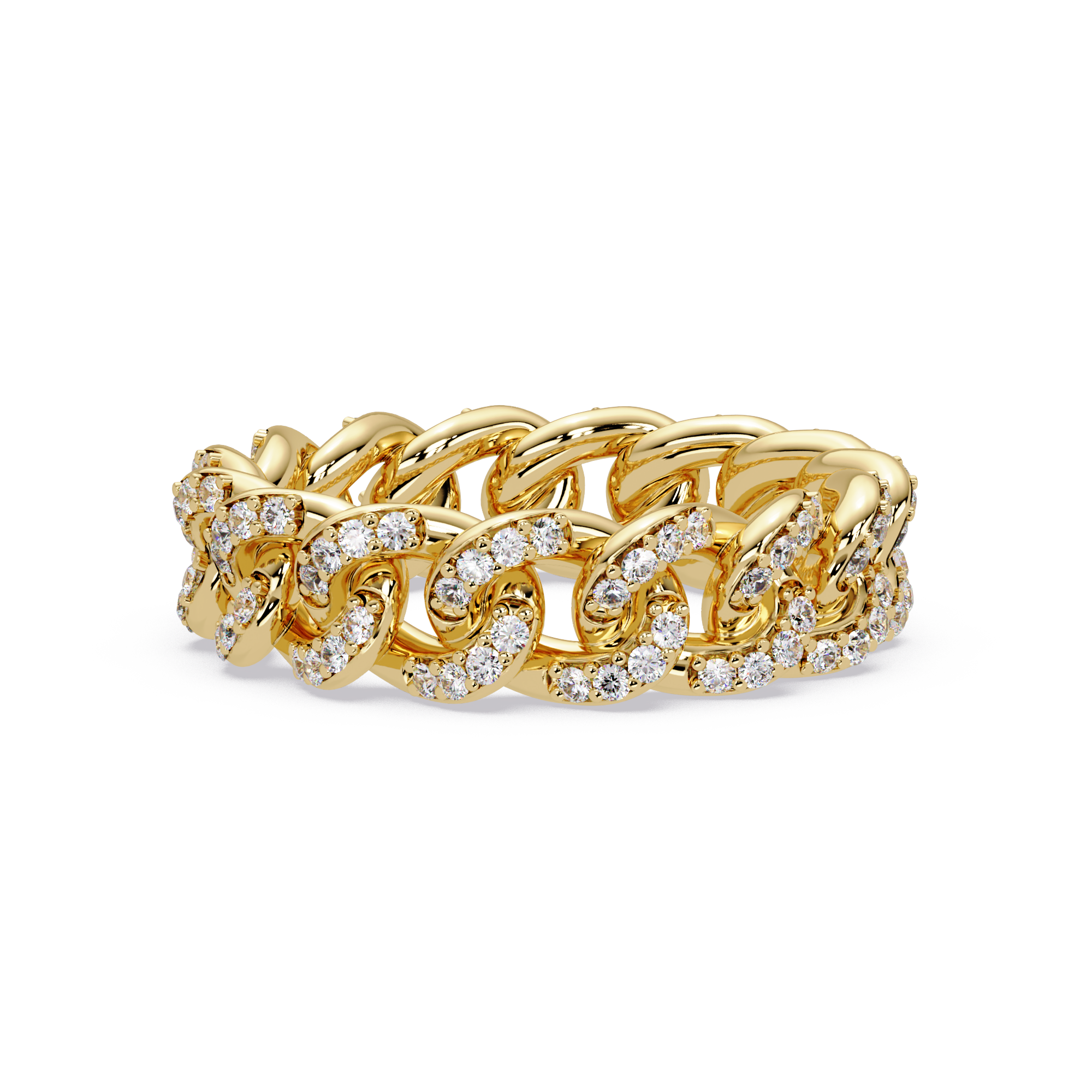 Sovereign Pave Cuban Link Eternity Ring