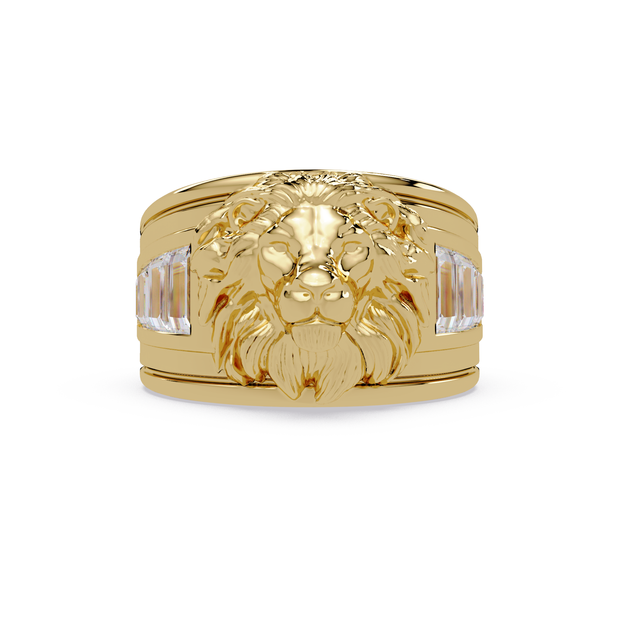 Sovereign Lion Baguette Signet Ring