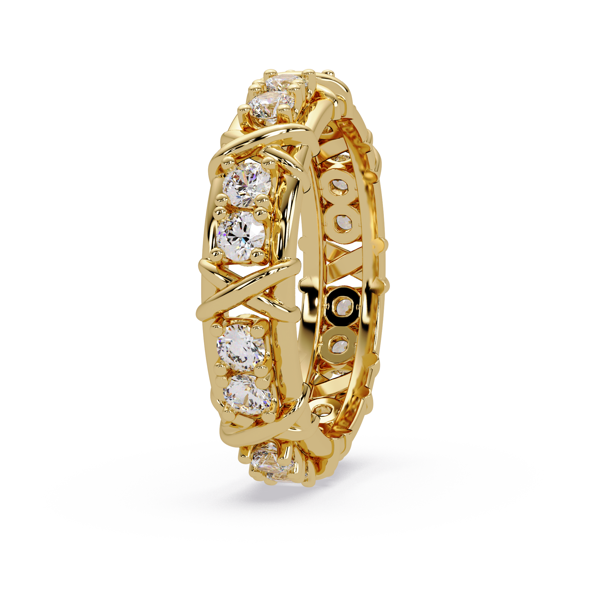 Sovereign Cross-Stitch Diamond Eternity Band