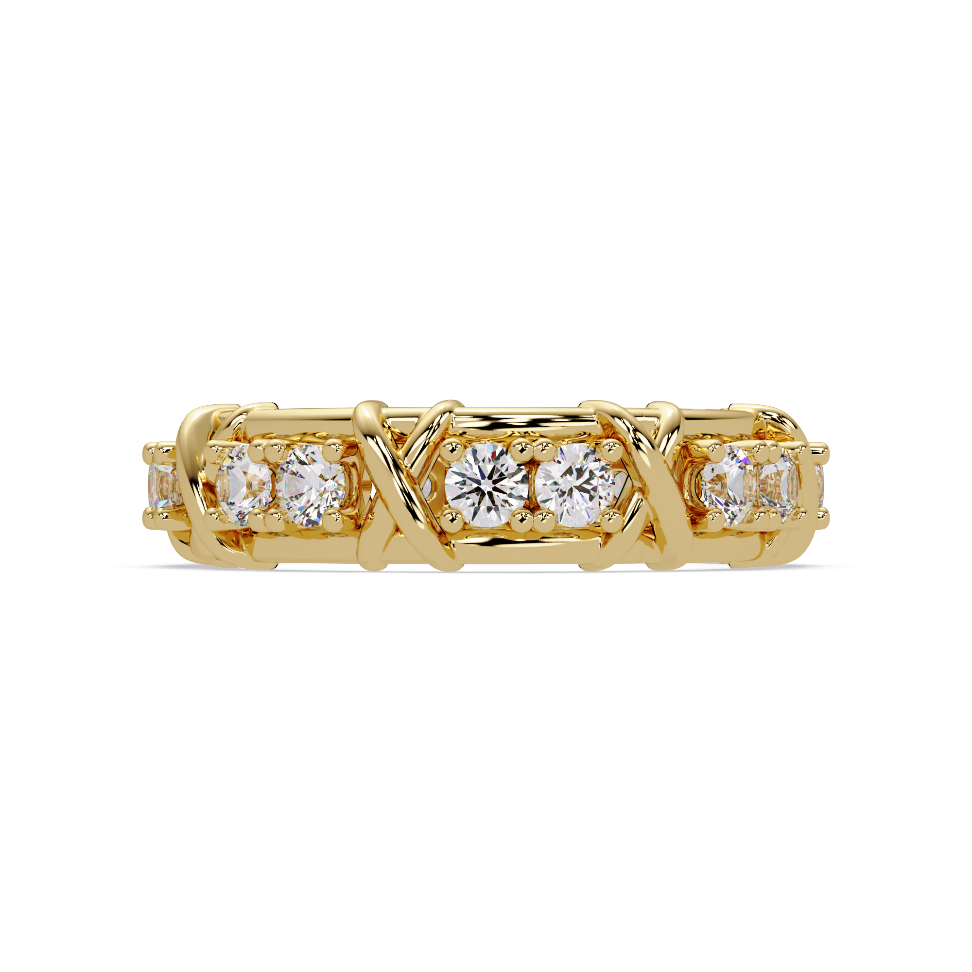 Sovereign Cross-Stitch Diamond Eternity Band