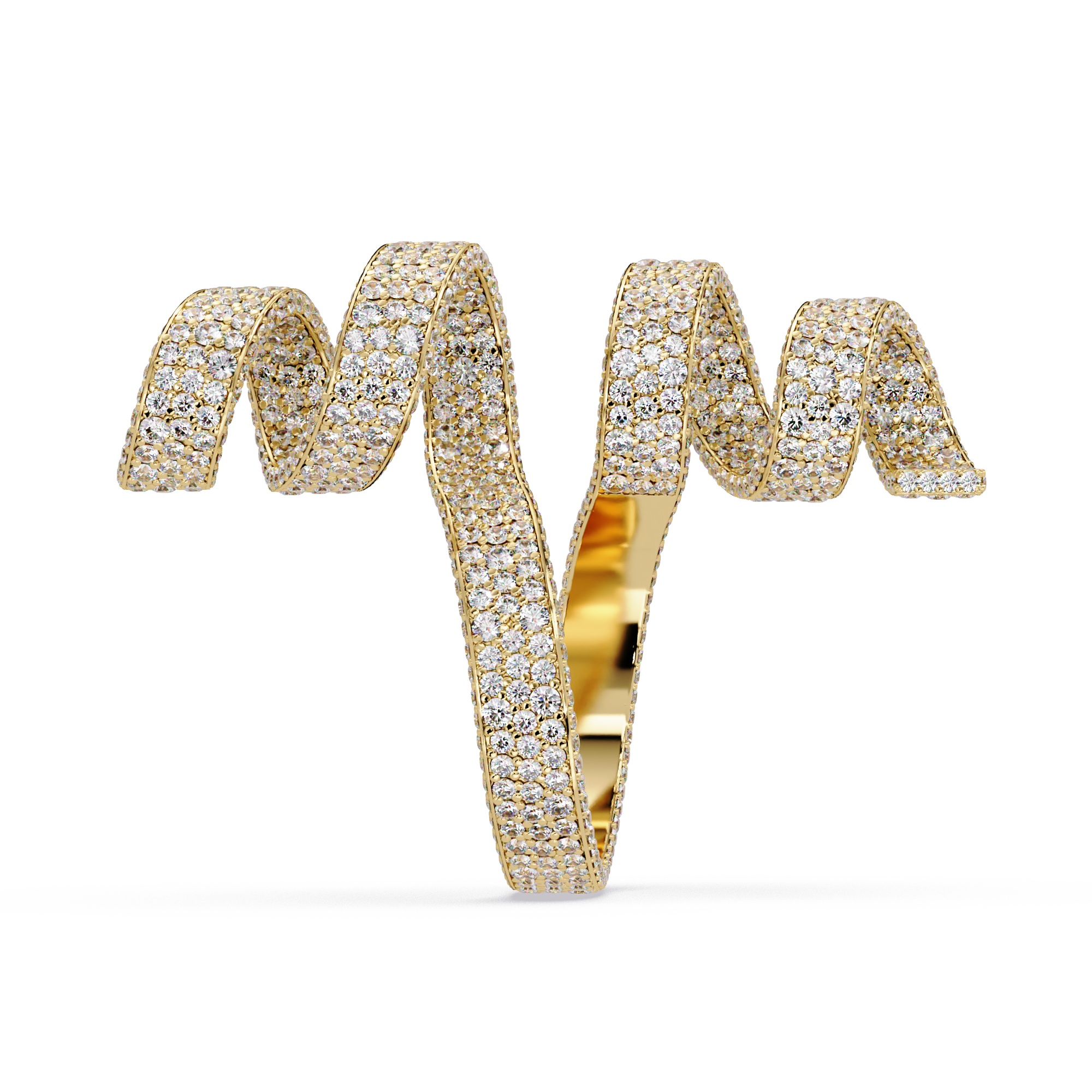 Helix Ribbon Micro Pave Statement Ring