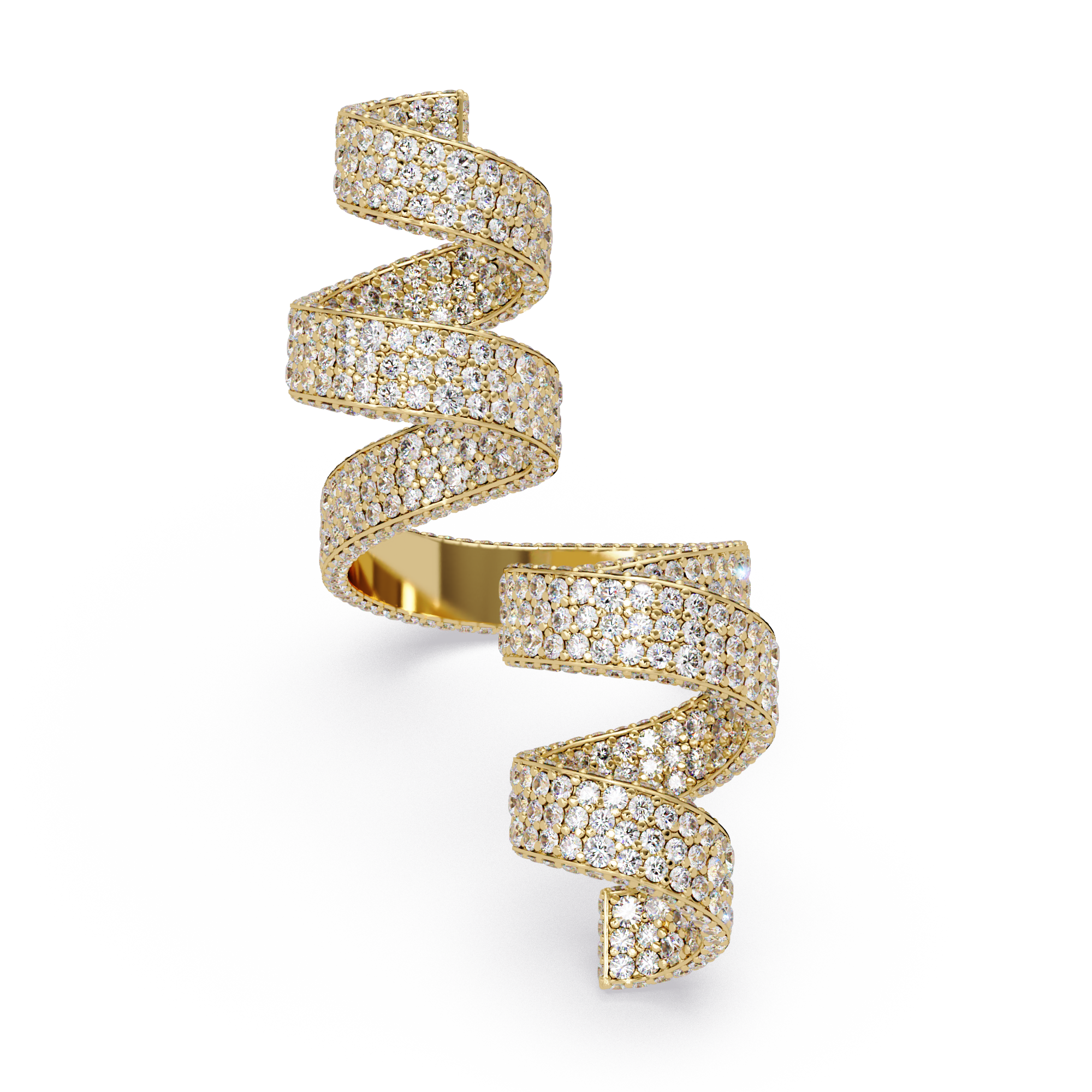 Helix Ribbon Micro Pave Statement Ring